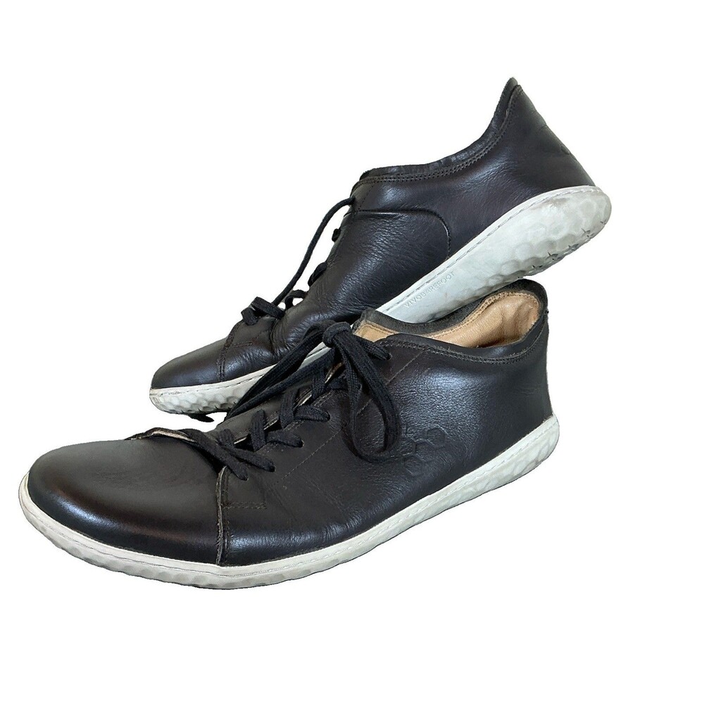 Vivobarefoot 43 Shoes Men’s Minimalist Brown Leather Sneakers Lace Up Size 10 M